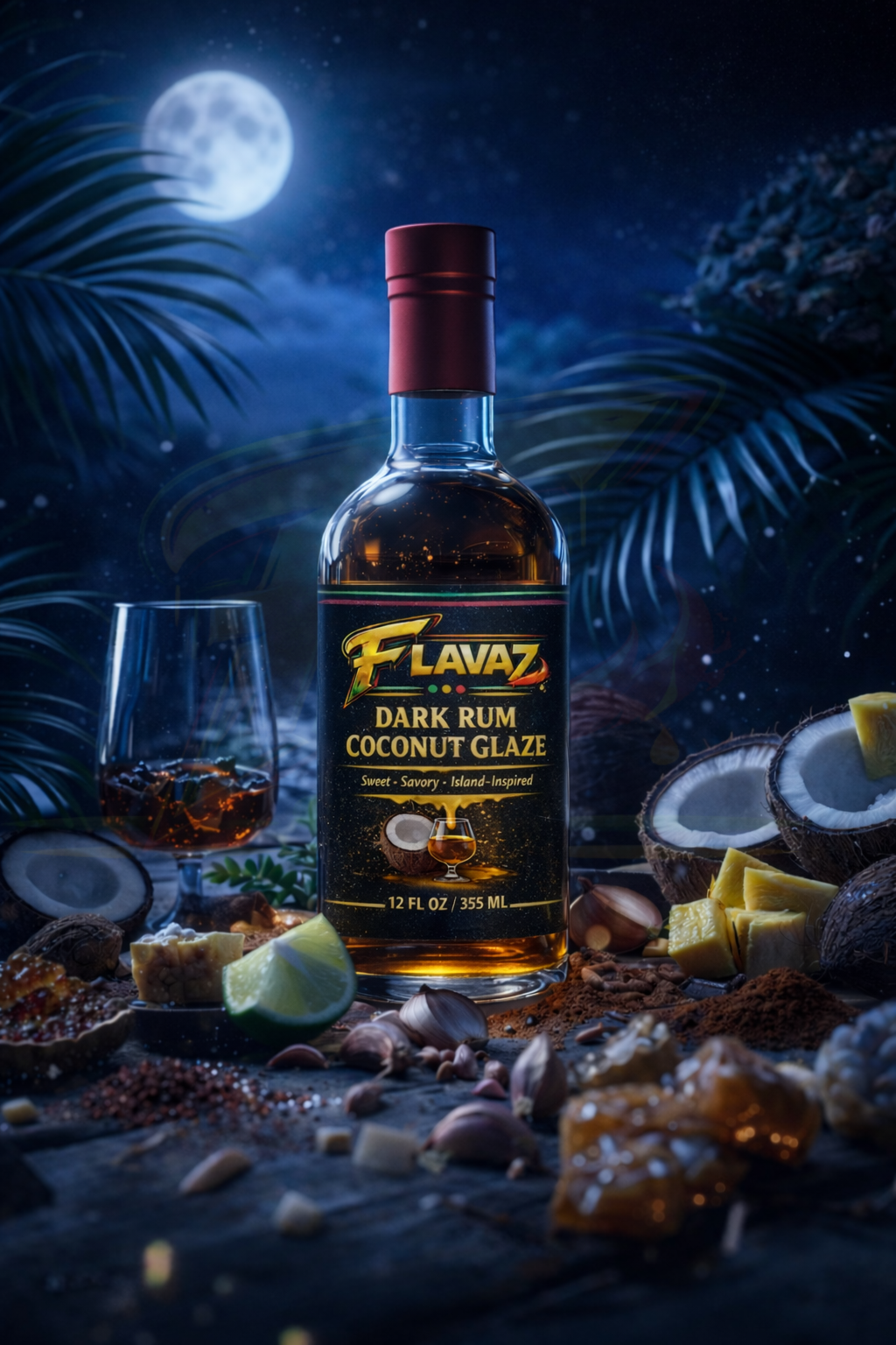 FLAVAZ Dark Rum Coconut Glaze